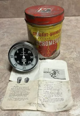 Vintage 1957 Stewart Warner Tacometer In Original Tin  With Instructions 757-w • $38