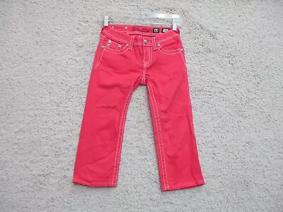 Miss Me Jeans 12 Girls Youth Size Pink Denim Capri Modern Fit Casual Stretch J23 • $12.75