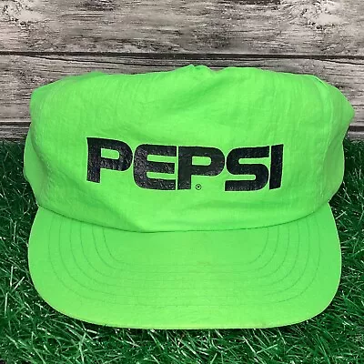 Vintage Pepsi Snapback Hat Cap Green Neon Mo Money Assoc. Rap Hip Hop 90s • $20