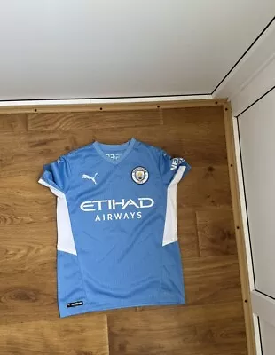 MANCHESTER CITY FOOTBALL SHIRT 2021-2022 JERSEY PUMA SIZE Youth L Boys L • $19.99