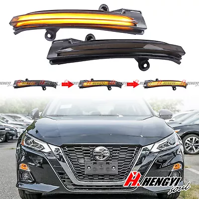 For Nissan Altima 2019-2023 Sequential LED Side Mirror Turn Signal Light Smoked • $21.83