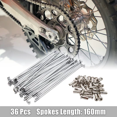 £29.99 • Buy 36pcs Silver Tone 4mm Thread Dia 170mm Length Motorcycle Wheel Spokes W Nipples
