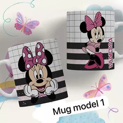 Disney Character Inspired Personalised Minnie Mouse Water Bottle And Mug Gifts • £10.99