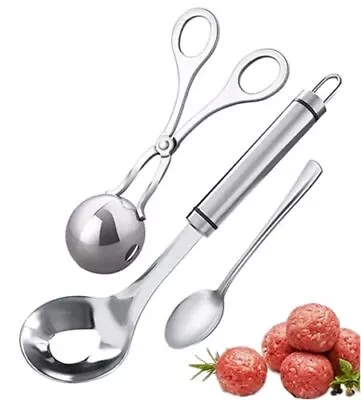 3 Pcs Meatball Maker Spoon Stainless Steel Non-Stick Meat Baller Spoon • $15.25