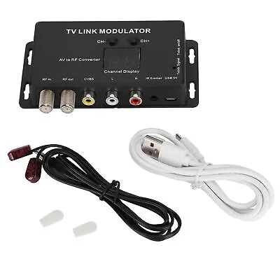 UHF TV LINK RF Modulator AV To RF Video Converter Adapter  IR CATV PAL NTSC • $16.81