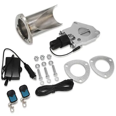 $74.49 • Buy 2.5  Electric Exhaust Cutout Valve Cut Out Kit And Remote Switch Dump Valve