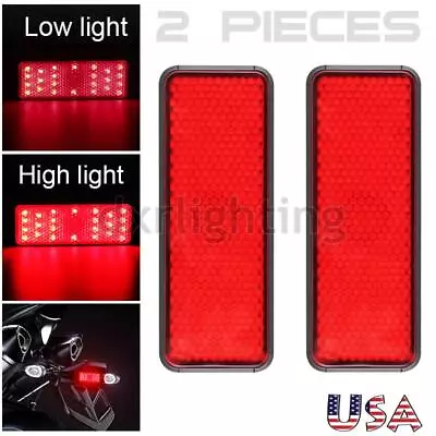 2PC LED Red Reflector Rear Tail Brake Stop Light Marker Truck Trailer Motorcycle • $10.98