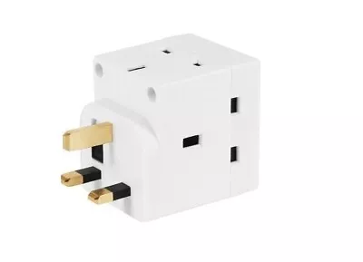 3 WAY Adaptor Converter 13 AMP Socket Household Fused Multi Plug 3 Pin UK Home • £4.99