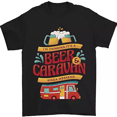 Beer And Caravan Kinda Weekend Funny Mens T-Shirt 100% Cotton • £7.99