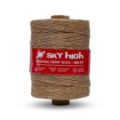 $21.99 • Buy Sky High 750ft Organic Hemp Wick 1MM European Hemp Coated W/ USA Natural Beeswax