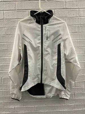 SUGOI Cycling Jacket Mens Large White & Black Stylish Chest Zipper Pocket • $19.99