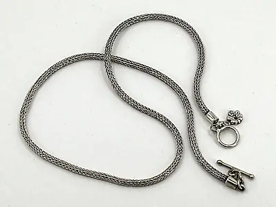 MARAHLAGO Sterling Silver 2.5mm Wheat Fox Chain Toggle Closure 16  Necklace • $75