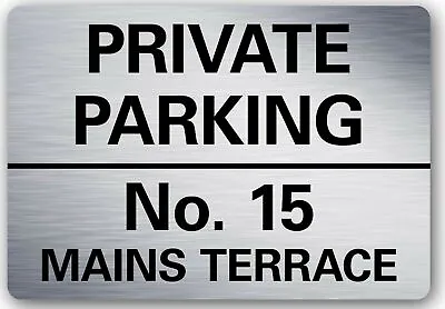 Private Parking Sign Personalised No Parking Keep Clear Metal Sign Brushed Silve • £21.99