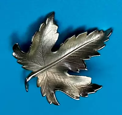 Classic Maple Leaf Autumn Silver Gold Tone Brooch Pin Signed By Giovanni • $8.45