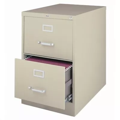 Hirsh 25-in Deep Metal 2 Drawer Legal Width Vertical File Cabinet Putty/Beige • $185.50