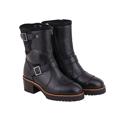 Indian Motorcycle Women's Leather Engineer Riding Boot Black - 5 • $83