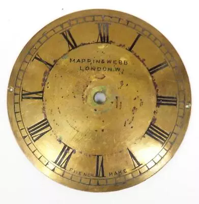 Vintage Metal Mantel Clock Dial - Clockmakers Spares - 93mm Diameter Mappin Webb • $37.83