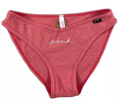 Victoria’s Secret Pink  Cotton Cheekster  V Shape Ribbed Bikini (Small) Pink • £7.99