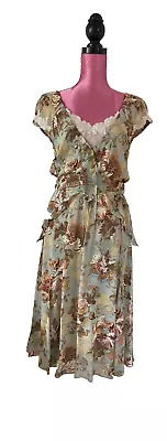 BNWT☆JESIRE ~ Fabulous Green Mix Floral Flared Dress With Slip Size UK 8☆ • $24.85