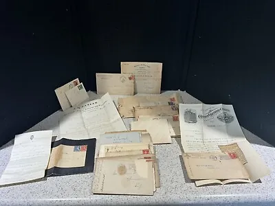 Vintage / Antique Lot Of Letters 1900s 1940s Envelopes Letters Postcards • $45