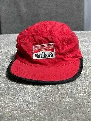 Marlboro Adventure Team Patch Strapback Hat Vintage Mens One Size Red • $39.99