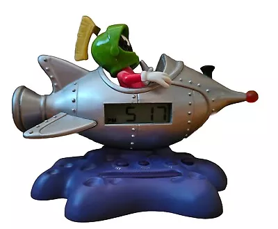 Marvin The Martian Rocket Alarm Clock 1998 Looney Tunes Westclox - Tested • $19.99