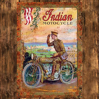 200MM X 285MM ALUMINIUM SIGN - THE INDIAN MOTORCYCLE • $29.90