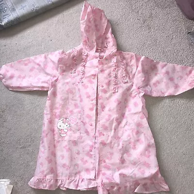 Hello Kitty Sanrio Girls Hooded Raincoat/Mac. 110 Cm. Roughly Age 4-5 Years. • £3