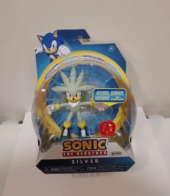 Sonic The Hedgehog SILVER 4  Action Figure W/Red Star Ring Jakks LAST ONE NEW  • $75