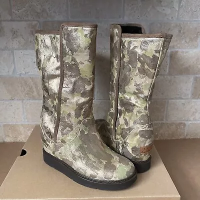 Ugg Collection Gisella Women Tall Wedge Boots Metallic Camo Size Us 7 Women • $161.49