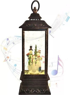 Snowman Child Christmas Musical Snow Globe Battery Operated LED Lighted Lantern • $22.99