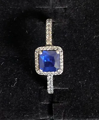 Genuine Pandora Blue Timeless Elegance Ring 190947NBT Size 58 • £25