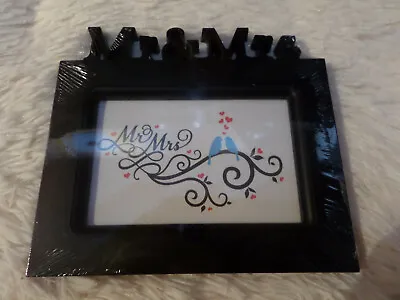 Mr & Mrs Black Photo Frame Photo Size 5 1/2 X 3 1/2 New • £2.99