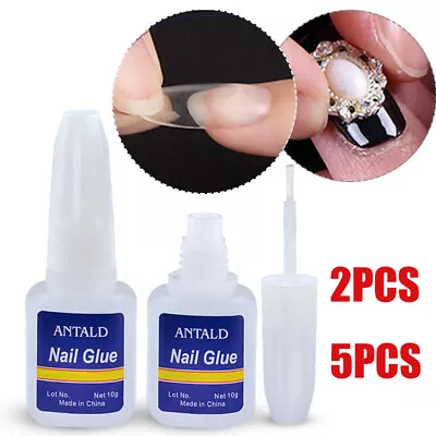 Nail Adhesive UV Acryliy Glue Manicure False Nail Glue With Brush Fast Drying • $2.74