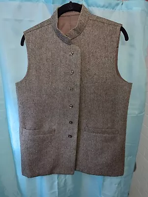 Men's Rehman Tailors Vintage Tweed Gray Nehru Jacket Style Vest Small 38 • $30