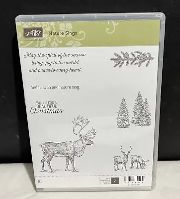 Stampin Up NATURE SINGS Christmas Holiday Elk Reindeer Rubber Stamps Set • $24.98