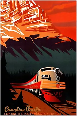 Travel Posters Canadian Pacific Railway - Travel Poster Retro Vintage Poster • $12.99