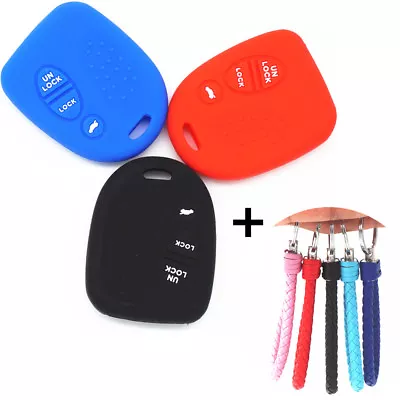 1pc Silicone 4 Buttons Key Cover Chain Case With Keyring For Pontiac Gto GM Fob • $6.98