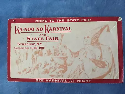 KA-NOO-NO Karnival New York State Fair Syracuse Envelope 1911 Advertising PC2-4 • $29.99