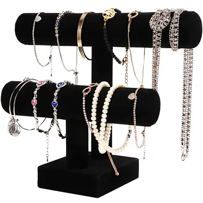 VIVVA 2-Tier Jewelry Stand Bracelet Holder Necklace Display Organizer Rack • $14.96