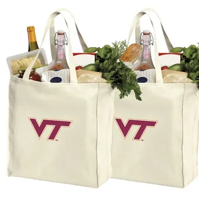 VT Reusable Shopping Tote 2pc Set Virginia Tech HokiesMOTHER'S DAY GIFT • $19.99