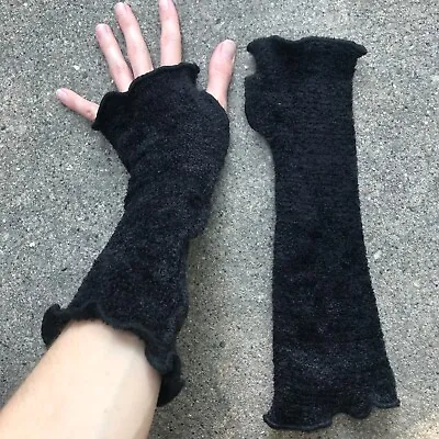 Fuzzy Hand Warmers Black Short Gloves Arm Warmers Cuffs Indoor Typing AC Office • $24