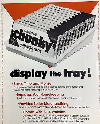 Chunky Candy Print Ad Original Vintage 1980 Rare VHTF Display Tray Ward NYC • $17.14