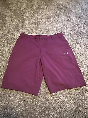 PUMA Sport Lifestyle Mens Golf Shorts Size 36 Flex Tech Wicking Purple • $18.88