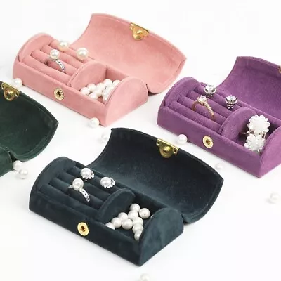 Portable Travel Mini Jewelry Box Velvet Ring Organizer Case Earring Storage Box • $5.58