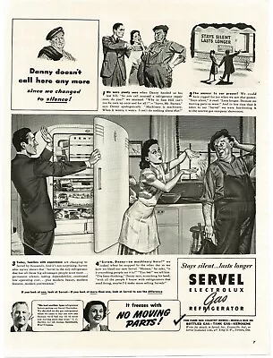 1941 Servel Electrolux Gas Refrigerator Cartoon Comic Art Vintage Print Ad 1 • $8.95