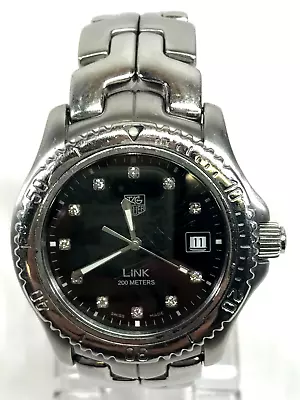 TAG Heuer LINK WT111R 40mm Black Face W/ Diamond Dial Men's Quartz Watch • $1199