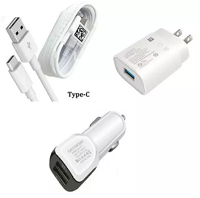 Motorola Moto X4/Z4/One Action/G7 Supra Wall Car Adapter Type USB-C Charger Kit • $7.99