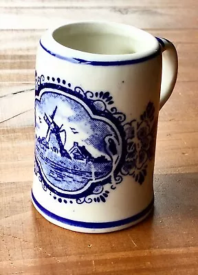 $3.50 • Buy Delft Blue 2  Mini Hand Painted Mug Stein Windmill Holland