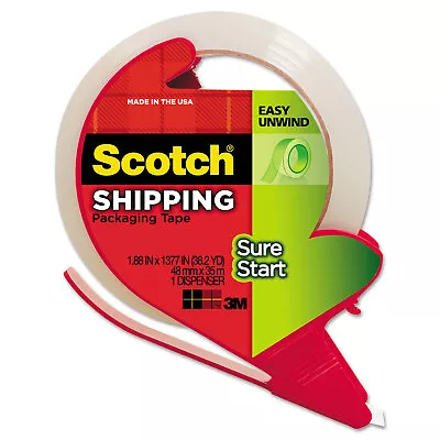 Scotch Sure Start Packaging Tape W/Dispenser 1.88  X 38.2 Yards 3  Core Clear • $10.70